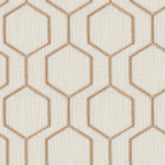 Apogee Hexagon—Rust/Khaki Color—High-Quality Fabric—96% Polyester 4% Linen—Sold by The Yard—54" Inches Wide